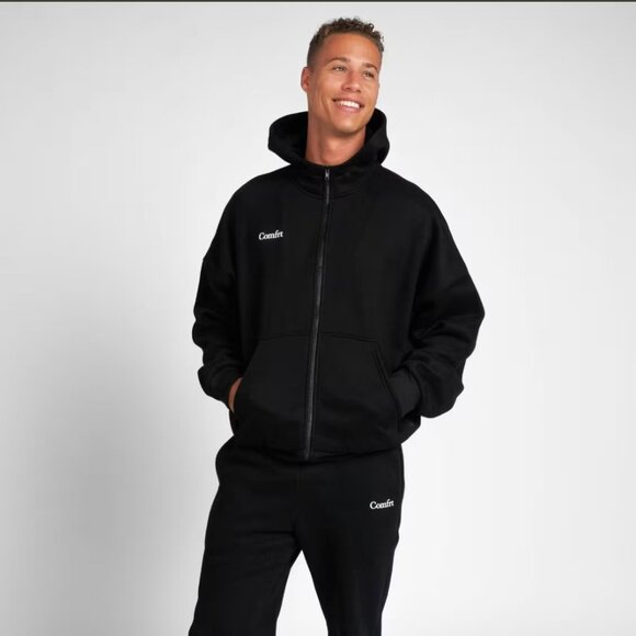NWT Comfrt Unisex Cloud Zip Hoodie in Black Size XS - Picture 2 of 3